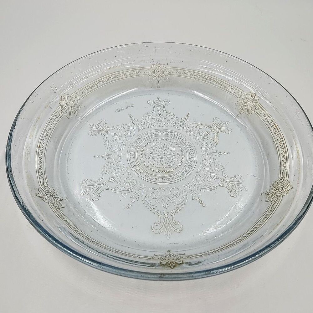 Vintage Fire King Philbe Pie Plate Sapphire Blue 10” Juice Saver Deep Glass Dish
